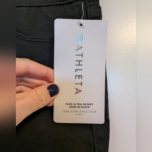 NWT Athleta flex ultra skinny jean pant in black - size 10 - Picture 5 of 8